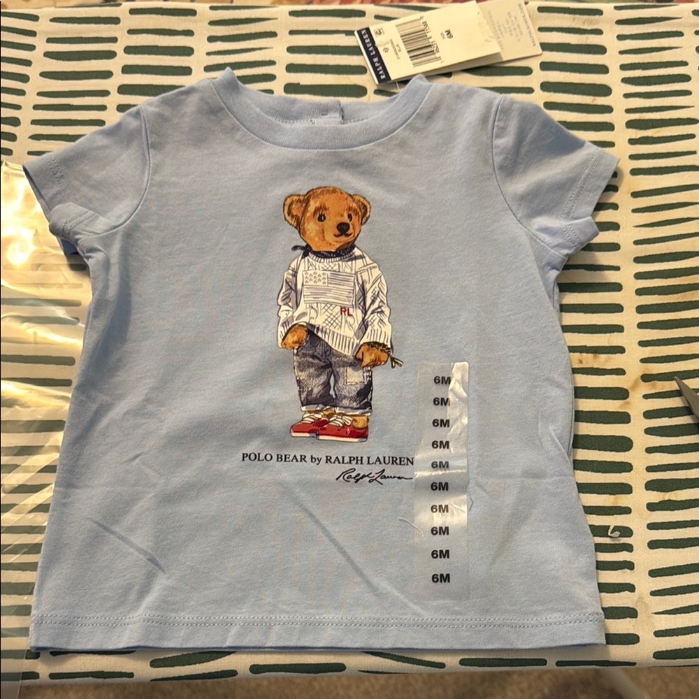 Ralph Lauren Blue Polo Bear Short Sleeve Tee